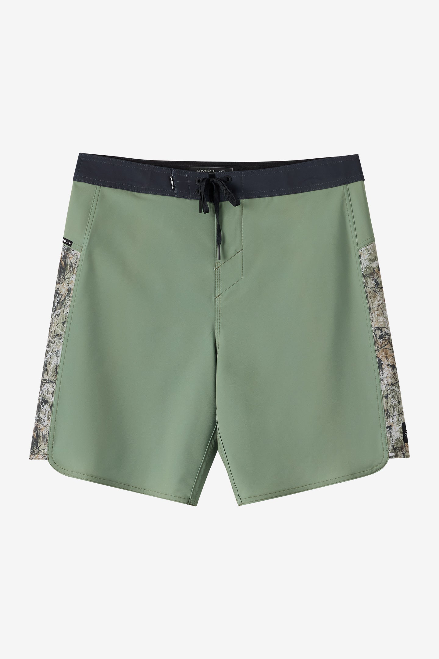 O'Neill Men's Hyperfreak Tech Panel 18"" Board Shorts in Oil Green, Size 29, Elastane/Polyester