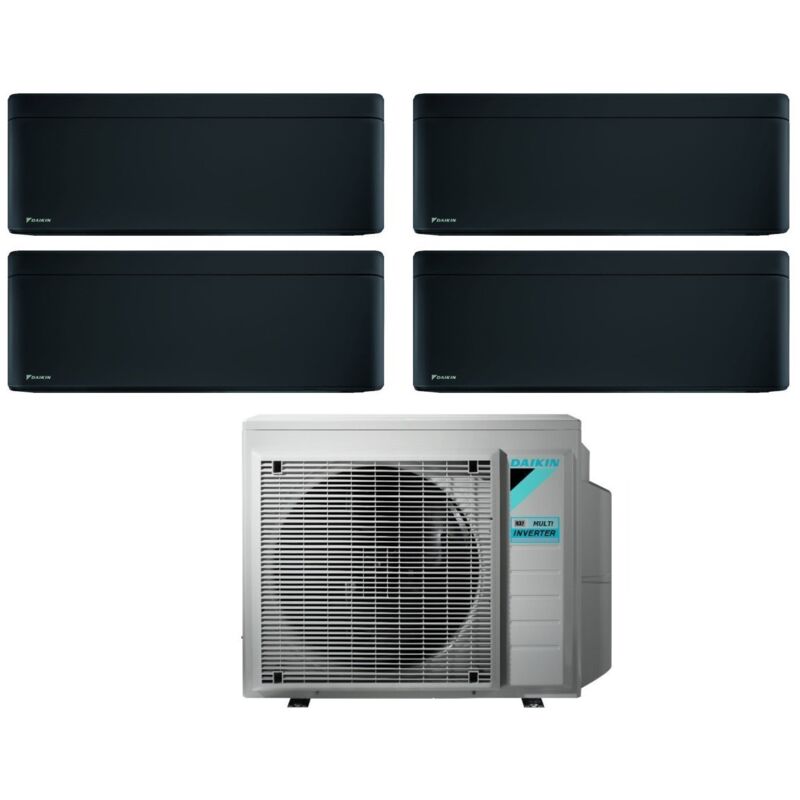 Daikin - Climatizzatore Condizionatore Bluevolution Quadri Split Inverter Serie Stylish Total Black 9+9+9+9 Con 4mxm80n R-32 Wi-fi Integrato 9000+9000+9000+9000 Colore Nero - Garanzia Italiana