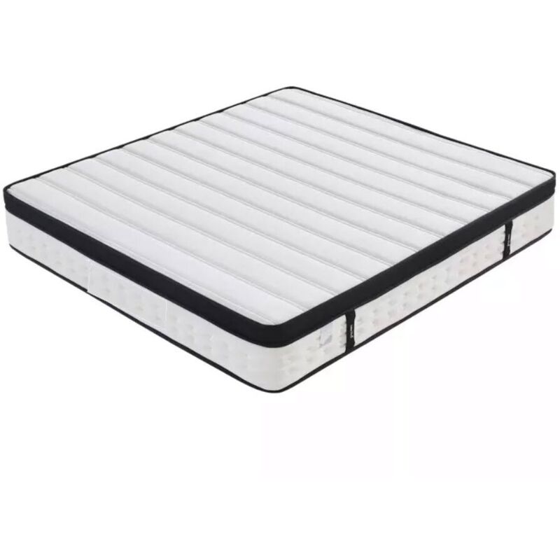 Materasso Akira A Molle + 3 Cm Di Lattice Naturale Al 70% In 75 Kg/mâ³ - 90x190 Altezza +/- 25 Cm - Comfort Morbido - Supporto Equilibrato + Cuscino In Viscoelastico - 5 Zone Di Comfort - Ipoallergeni