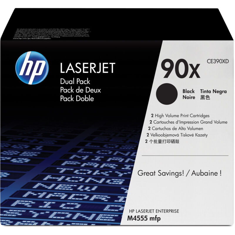 Hp 90x 2 Pack High Yield Black Original Laserjet Toner Cartridges Cartuccia Toner 2 Pz Originale