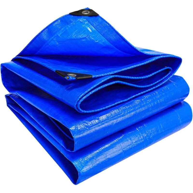 Telo Telone Blu Pvc Occhiellato Impermeabile Polietilene 90 Gr/mq 3x3 Mt 3x3 Metri