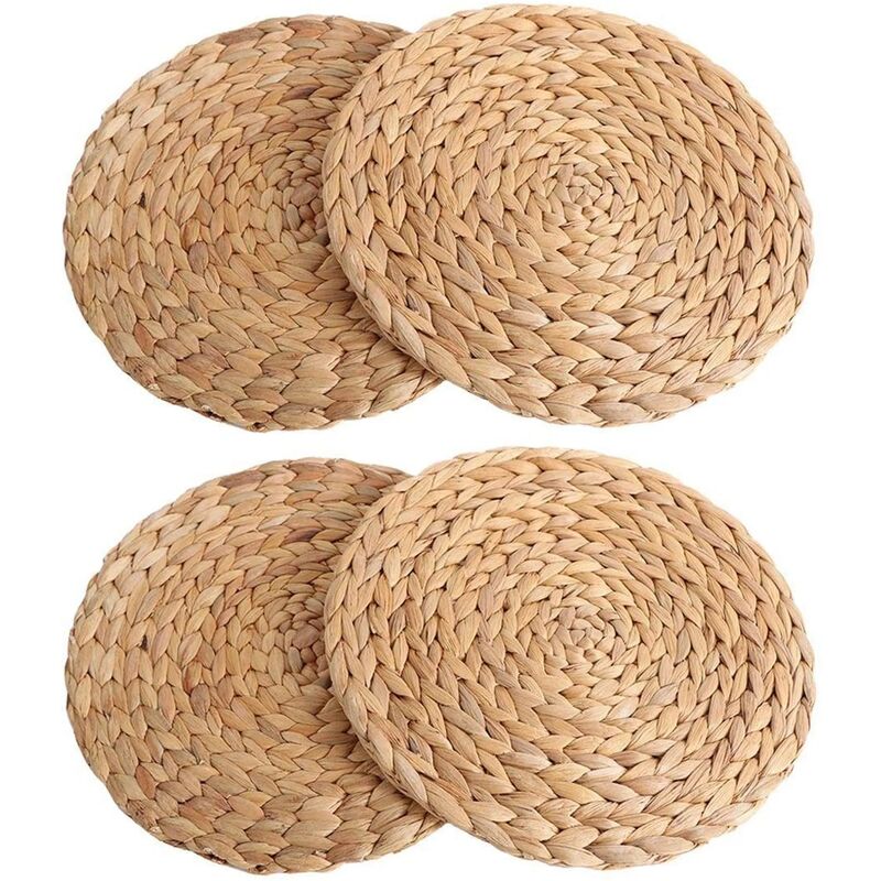 Minkurow Tovaglietta Intrecciata Per Bottiglia D'Acqua Naturale Tovaglietta Tovaglietta In Rattan Intrecciata Rotonda Tovaglietta Per Bottiglia D'Acqua Tovaglietta Rotonda Intrecciata Verde Decorazion