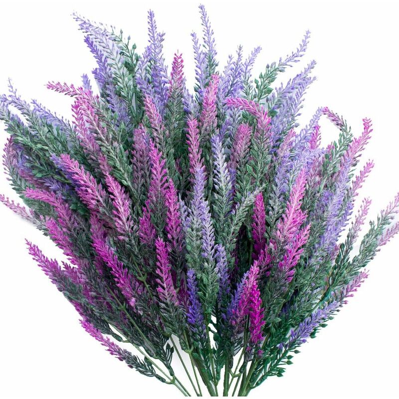 Minkurow 6 Pezzi Fiori Di Lavanda Artificiale, Fiori Di Lavanda Artificiale Viola, Fiori Di Lavanda Finti Pianta Di Lavanda Artificiale, Decorazione Di Fiori Artificiali Per Giardino Di Nozze Fai Da T