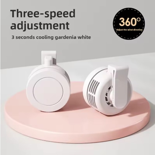Mini-Clip-Ventilator zum Umhängen, Nacken- und Hüftbereich, elektrischer Luftkühler, blattloser Ventilator, 3 Geschwindigkeitsstufen, tragbarer Luftkühler, USB-aufladbarer persönlicher Kühlventilator Image