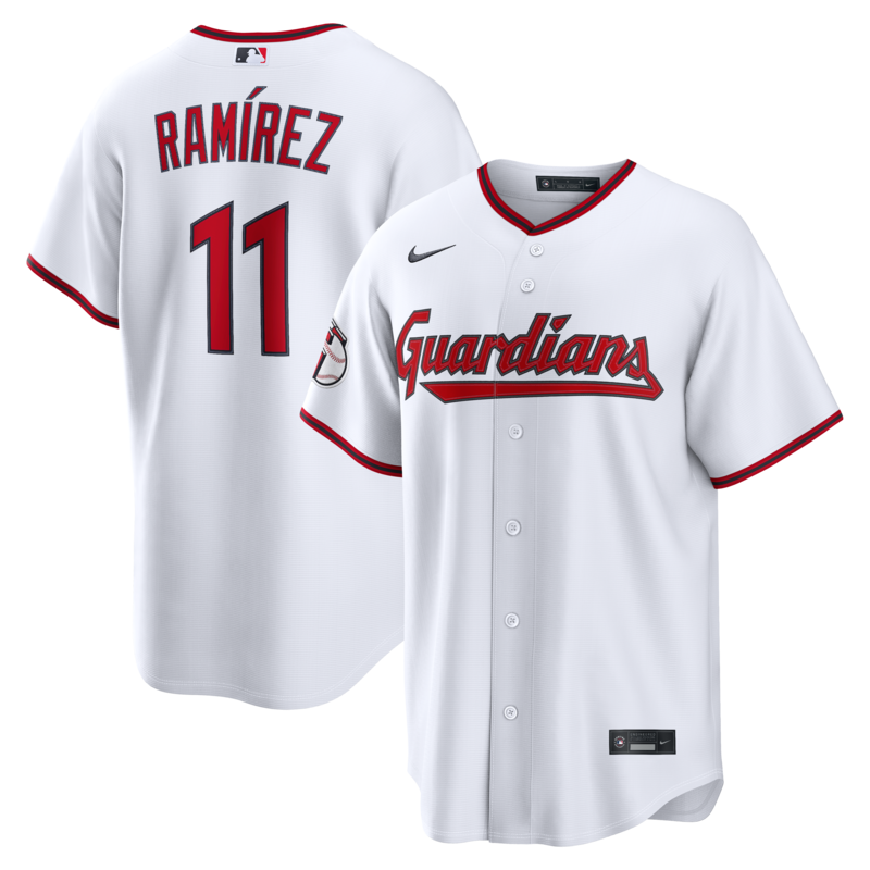 "Cleveland Guardians Nike MLB Replica Heimtrikot - Weiß - José Ramírez - Herren" Image