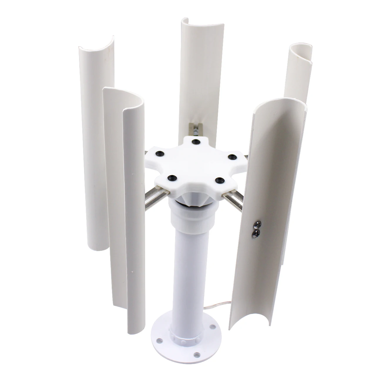 Generatore eolico verticale a cinque pale Modello Generatore brushless a magnete permanente trifase Mulino a vento a bassa velocità Portatile per esterni