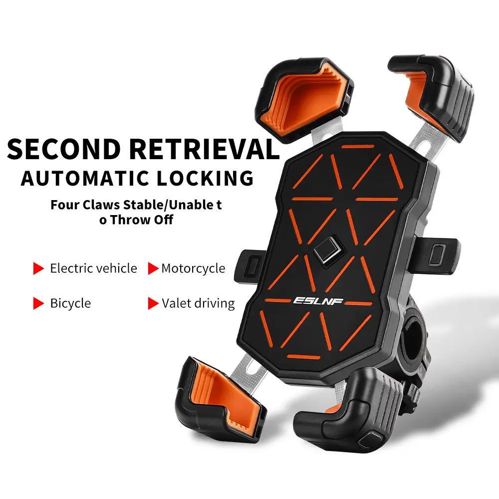 ESLNF Porta cellulare per bici universale 360 ° Visualizza il supporto per telefono per bicicletta Supporto per telefono cellulare da 4,5-7,2 pollici Staffa per moto antiurto