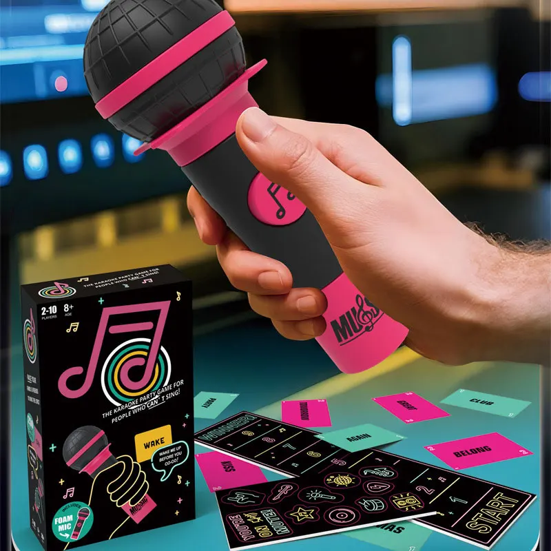 Jeu de micro saisissant, mauvais chanteur, maître karaoké, jeu de cartes microphone, jeux de réunions de famille, jeu de fête, jeux de musique