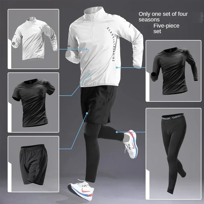 Combinaison de sport à séchage rapide pour hommes, vêtements de sport respirants à manches longues pour l'automne, l'athlétisme, l'entraînement, la course à pied, le fitness, le cyclisme