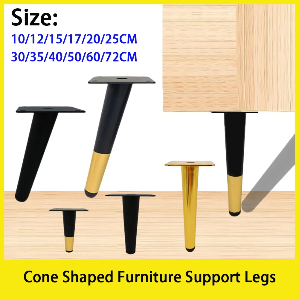 Pieds de support de meubles en acier laminé à froid, de forme inclinée, hauteur réglable, pour table, canapé, meuble TV, chaise, accessoires de pieds de meubles, 1 pièce