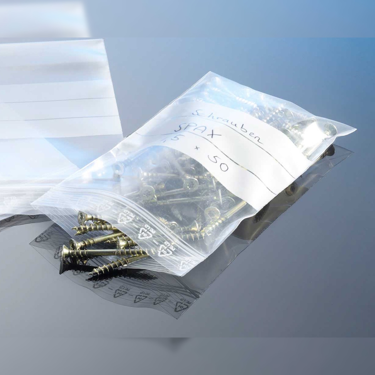 500x Druckverschlussbeutel 40 x 60 mm mit Stempelfeld Image