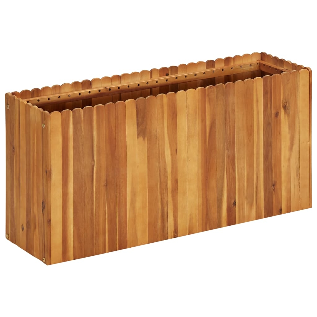 Helloshop26 - Hochbeet für Pflanzen und Blumen Garten 100 x 30 x 50 cm massives Akazienholz 02_0000975 Image