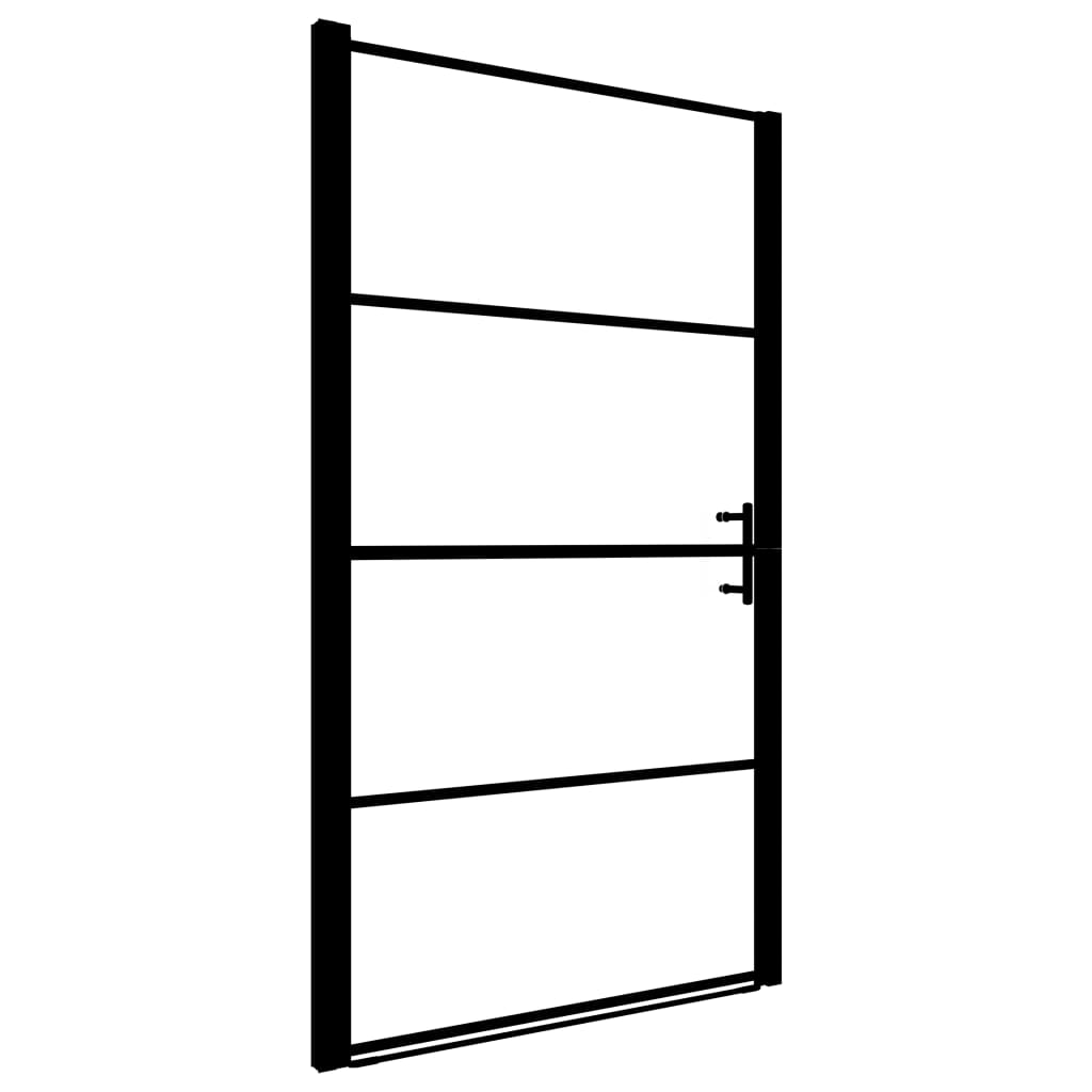 Helloshop26 - Duschtür Duschkabine Badewannentür Badewannenabtrennung Badezimmer Wohnbereich 91 x 195 cm schwarzes Sicherheitsglas 02_0003755 Image