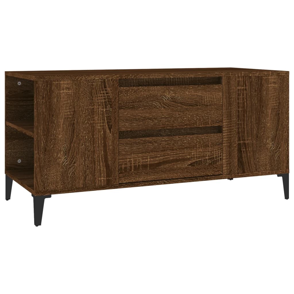 Helloshop26 - Multimedia-TV-Ständer Fernsehregal TV-Sideboard Esszimmer Wohnzimmer Schlafzimmer Eiche 102 x 44,5 x 50 cm braunes 02_0027146 Image