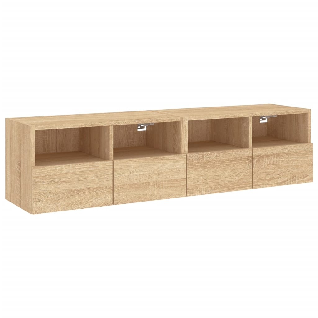 Helloshop26 - Multimedia-Wand-TV-Möbel TV-Regal TV-Schrank Esszimmer Wohnzimmer Schlafzimmer 2-teilig Sonoma-Eiche 60 x 30 x 30 cm 02_0028999 Image