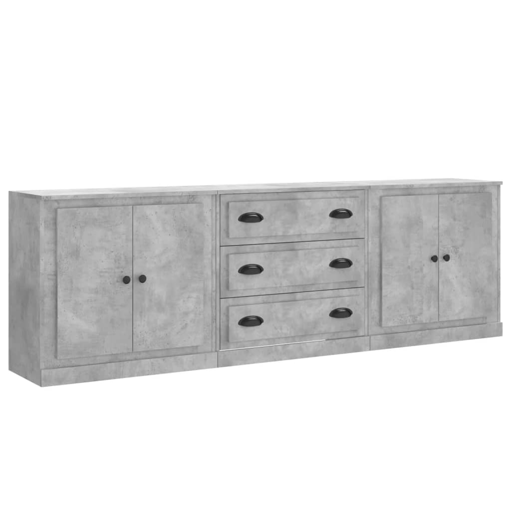 Helloshop26 - Buffet Sideboard Kommode Kleiderschrank Aufbewahrungsmöbel Organizer für Küche Wohnzimmer Lounge 3-teilig 02_0037122 Image