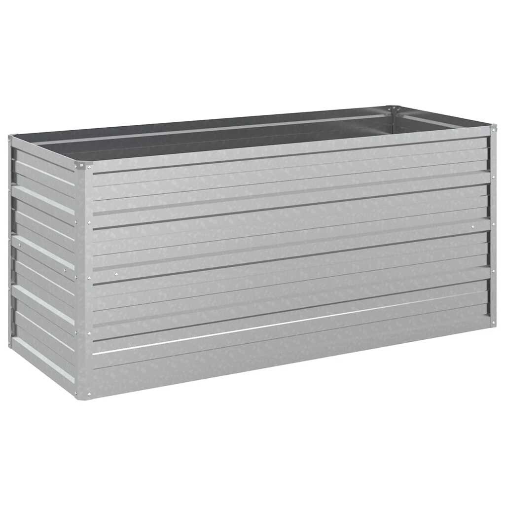 Helloshop26 - Hochbeet für Pflanzen Blumen Terrasse Garten 100 x 40 x 45 cm verzinkter Stahl silber 02_0039299 Image