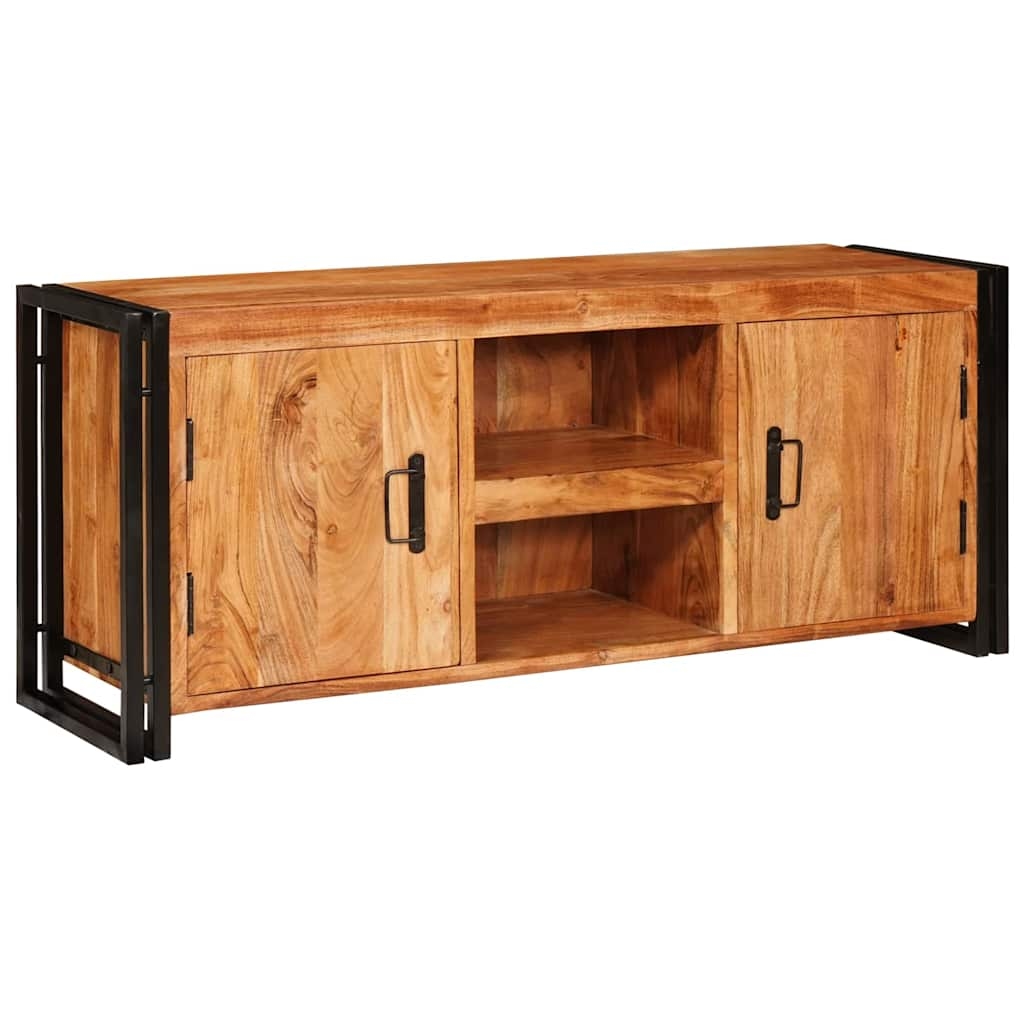 Helloshop26 - Rechteckiger TV-Ständer mit großzügigem Stauraum rustikaler Stil 120 x 30 x 50 cm braunes Akazienholz 02_0058091 Image