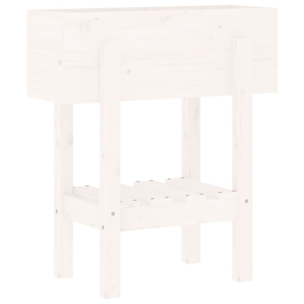 Helloshop26 - Hochbeet für Pflanzen und Blumen Terrasse Garten 62 x 30 x 69 cm massives weißes Kiefernholz 02_0037747 Image