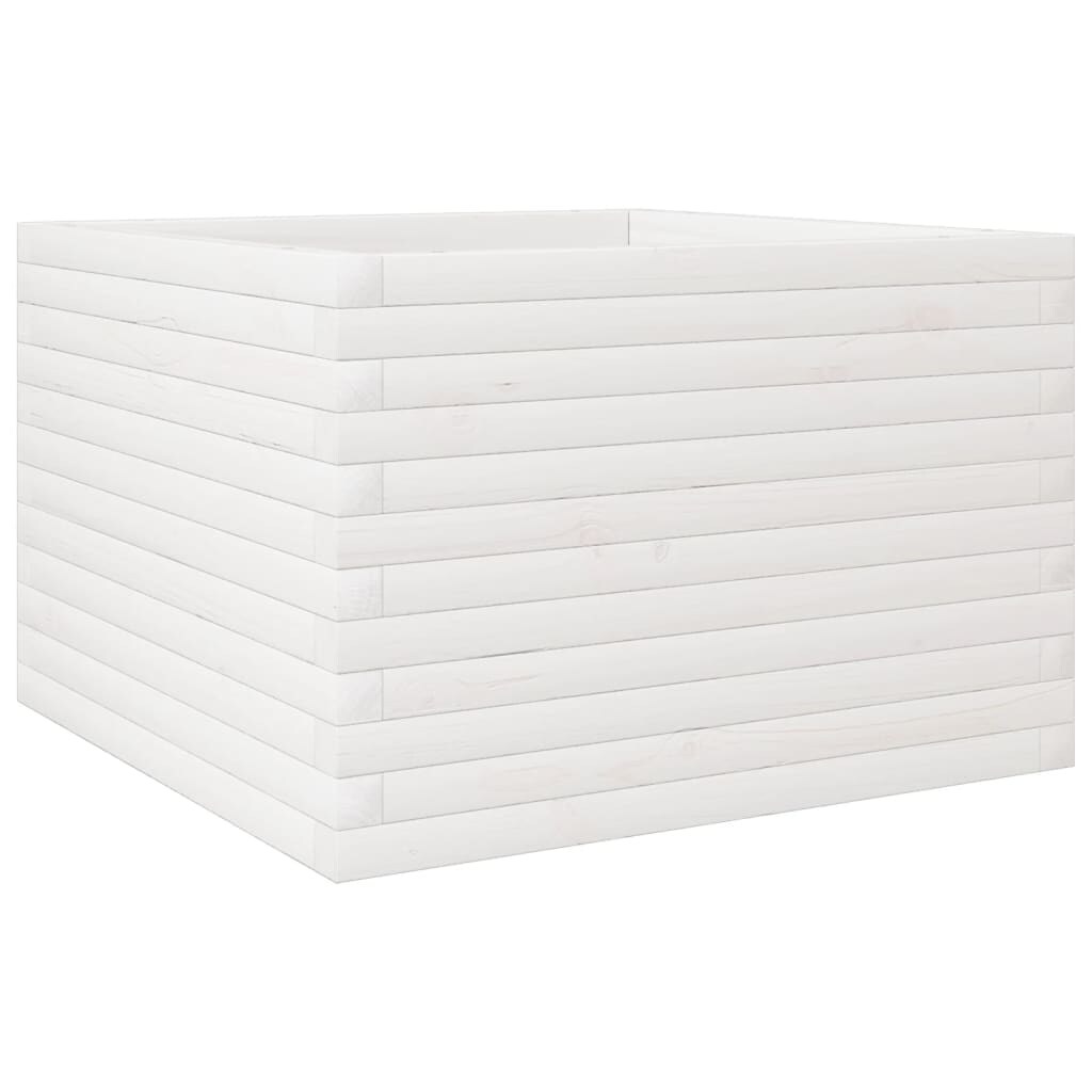 Helloshop26 - Hochbeet für Pflanzen Blumen Terrasse Garten 70 x 70 x 45,5 cm massives Kiefernholz weiß 02_0037815 Image