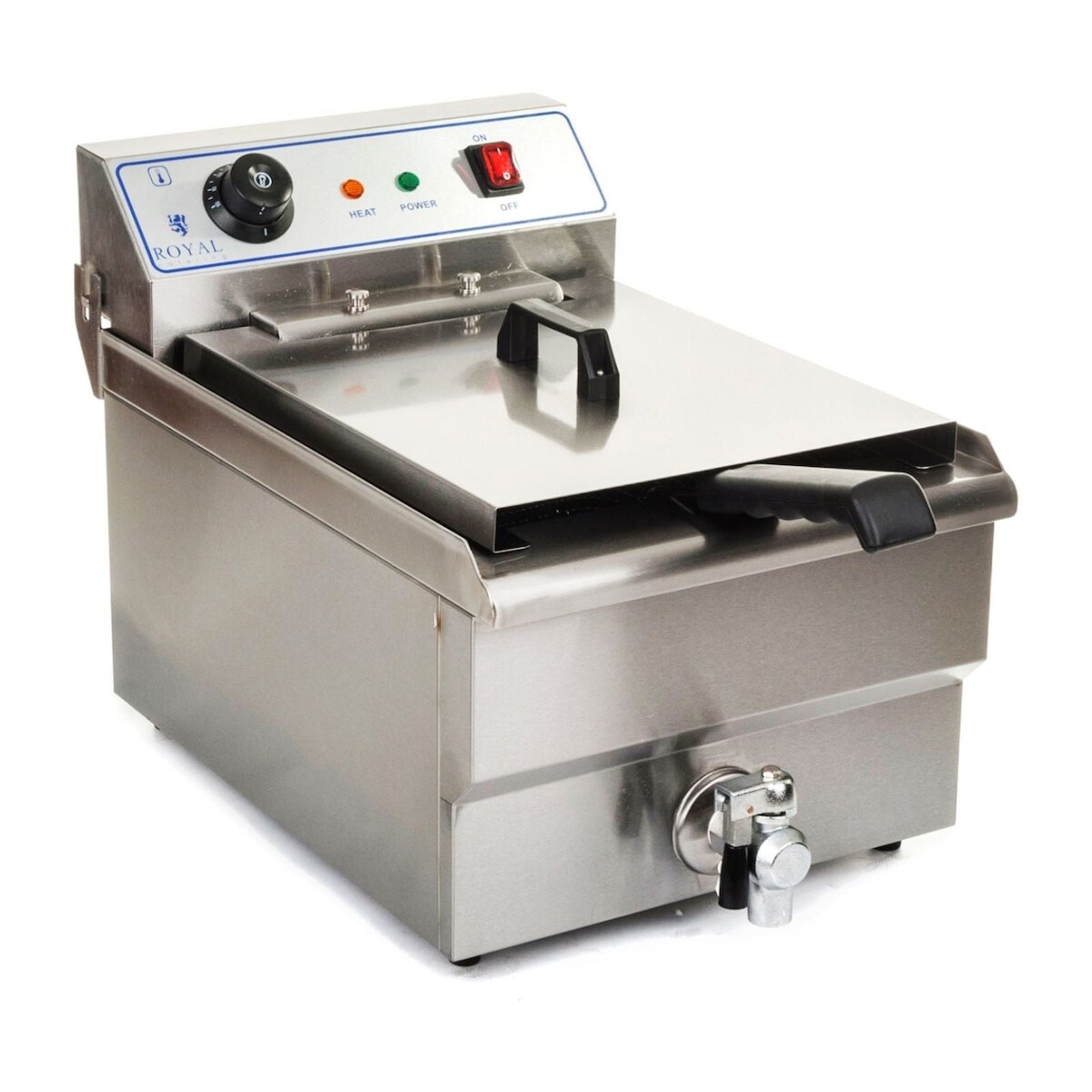 Helloshop26 - Fritteuse aus Edelstahl 1 x 10-Liter-Tank herausnehmbares Heizelement professioneller Ablasshahn 3614011 Image