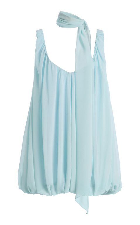 Exclusive La Isla Isla Chiffon Mini Dress - Blue - De La Vali Dresses
