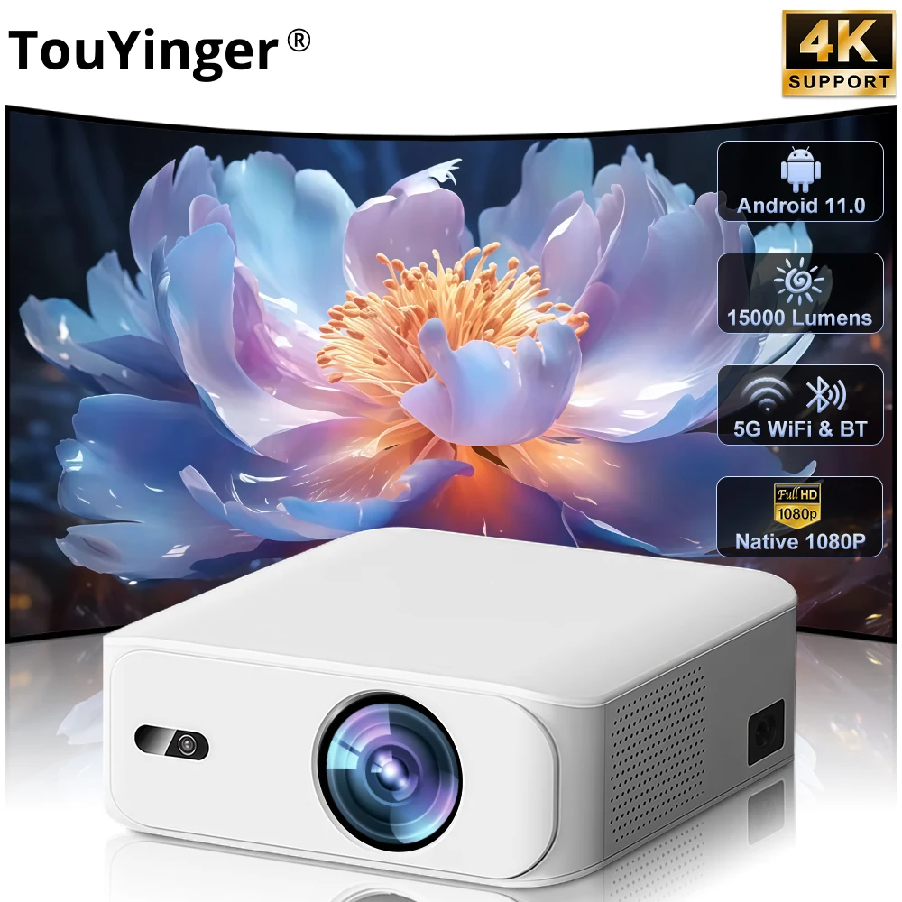 Touyinger L9 Tragbarer Mini-Projektor FHD 1080P Full HD Beam 4K Video WiFi Film Heimkino Image