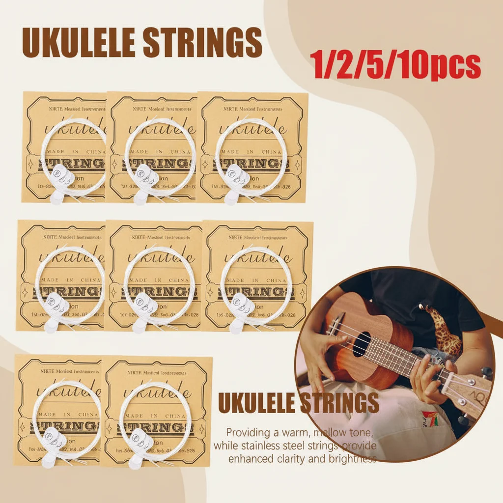 NEUE Universelle Ukulele-Saiten Viersaitige Ukulelen Nylonsaiten Musikinstrumente & Zubehör Gitarrenzubehör Image