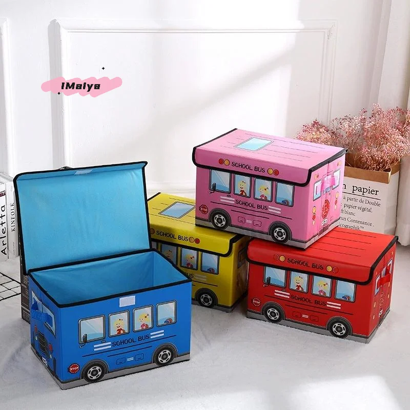 M-Home Supplies Aufbewahrungsbox für Kinderkleidung und Spielzeug, laminierte Vlies-Aufbewahrungsbox mit Cartoon-Auto-Motiv, zusammenklappbare Aufbewahrungsbox für Kinder
