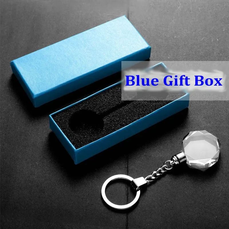 Portachiavi in cristallo con motivo Logo personalizzato personalizzato decorazione regalo immagini incise al Laser con luce colorata