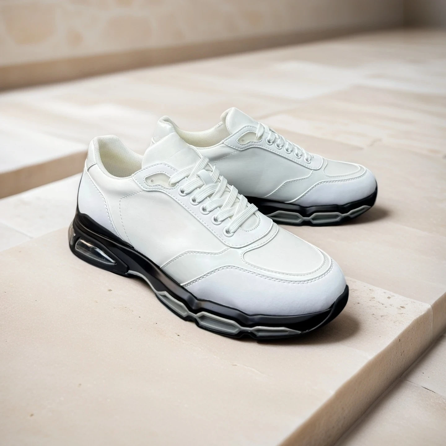 Luxusmarke Herrenschuhe aus Vollnarbenleder mit Luftkissen-Sohle, Lauf- und Wanderschuhe, Sport- und Freizeitschuhe, Handgefertigte Sneaker als Urlaubsgeschenk