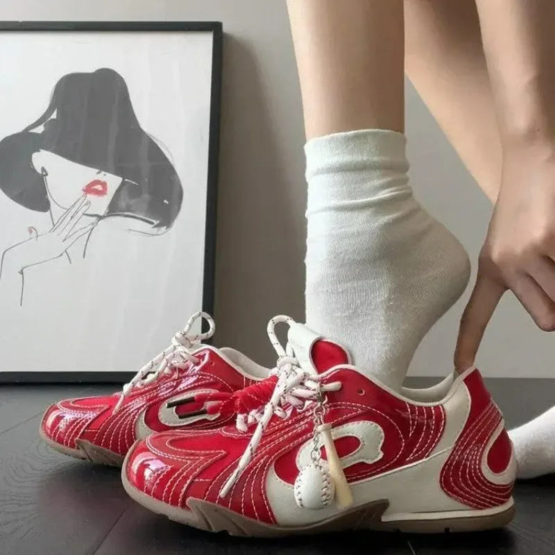 Damen-Turnschuhe, Schuhe, 2025, neue rutschfeste, lässige deutsche Trainingsschuhe für Damen, große, farblich passende flache Damenschuhe