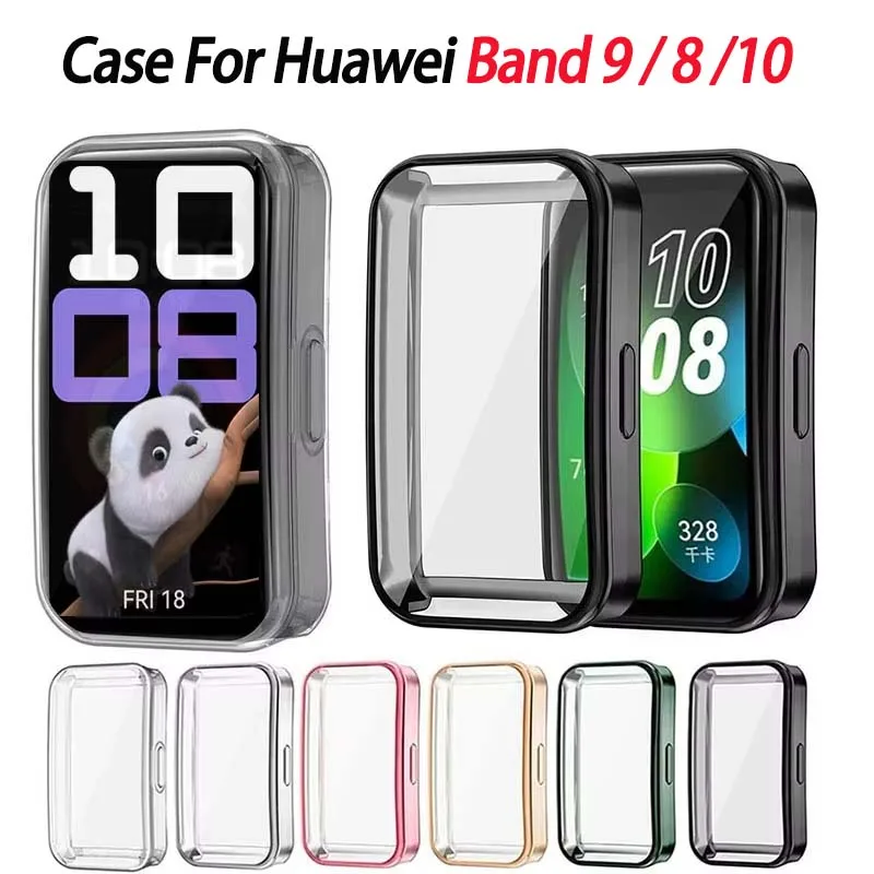 TPU-Material Hülle, Ultradünne Hochtransparente Vollschutz-Hülle für Huawei Band 8/9/10, Vierseitige Vollabdeckung Image