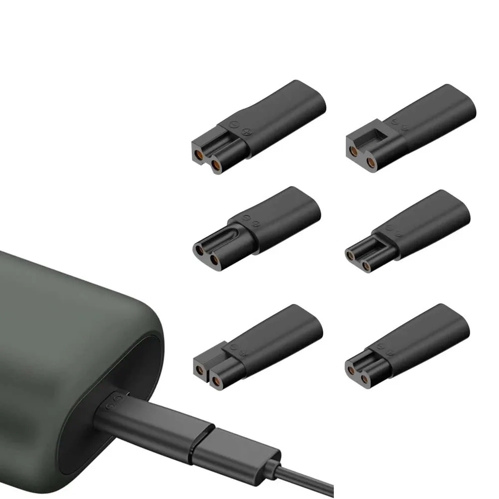 6 Stück Typ-C USB-Adapter Ersatz-Ladegerät für Elektrorasierer Haarschneidemaschinen Bartschneider Universelles Ladezubehör Image