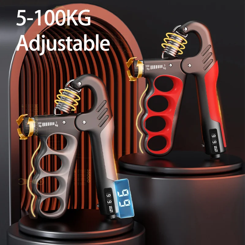 5-100 kg elektronischer Zähler mit einstellbarem Griff für Rehabilitation, Handmuskelkraft, Fitness, Handgelenkstrainer, Erholung, Fitness