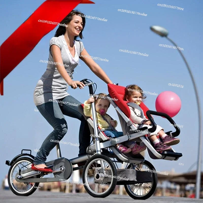 Taga Bike Kinderwagen Fahrrad mit 2 Babysitz-Dreirad Image