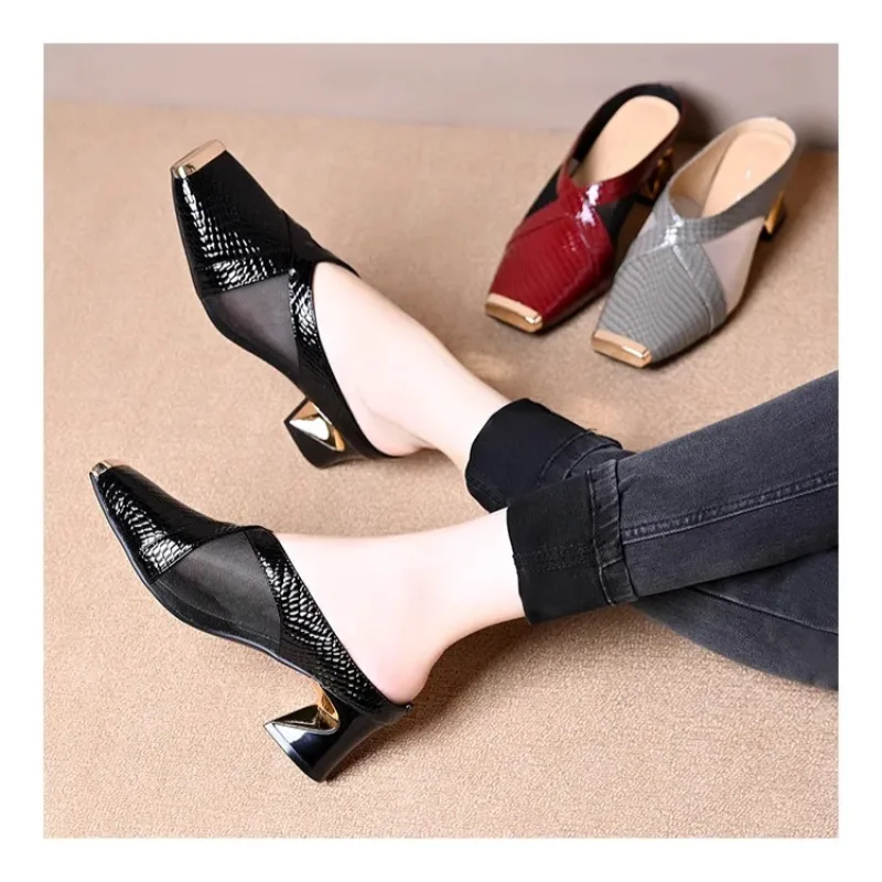 Sinn für Stil Einzelschuh Sommerschuhe cool Einzigartige Komfortverbesserung Sommer Mueller Schuhe Schlangenleder Mueller Schuhe