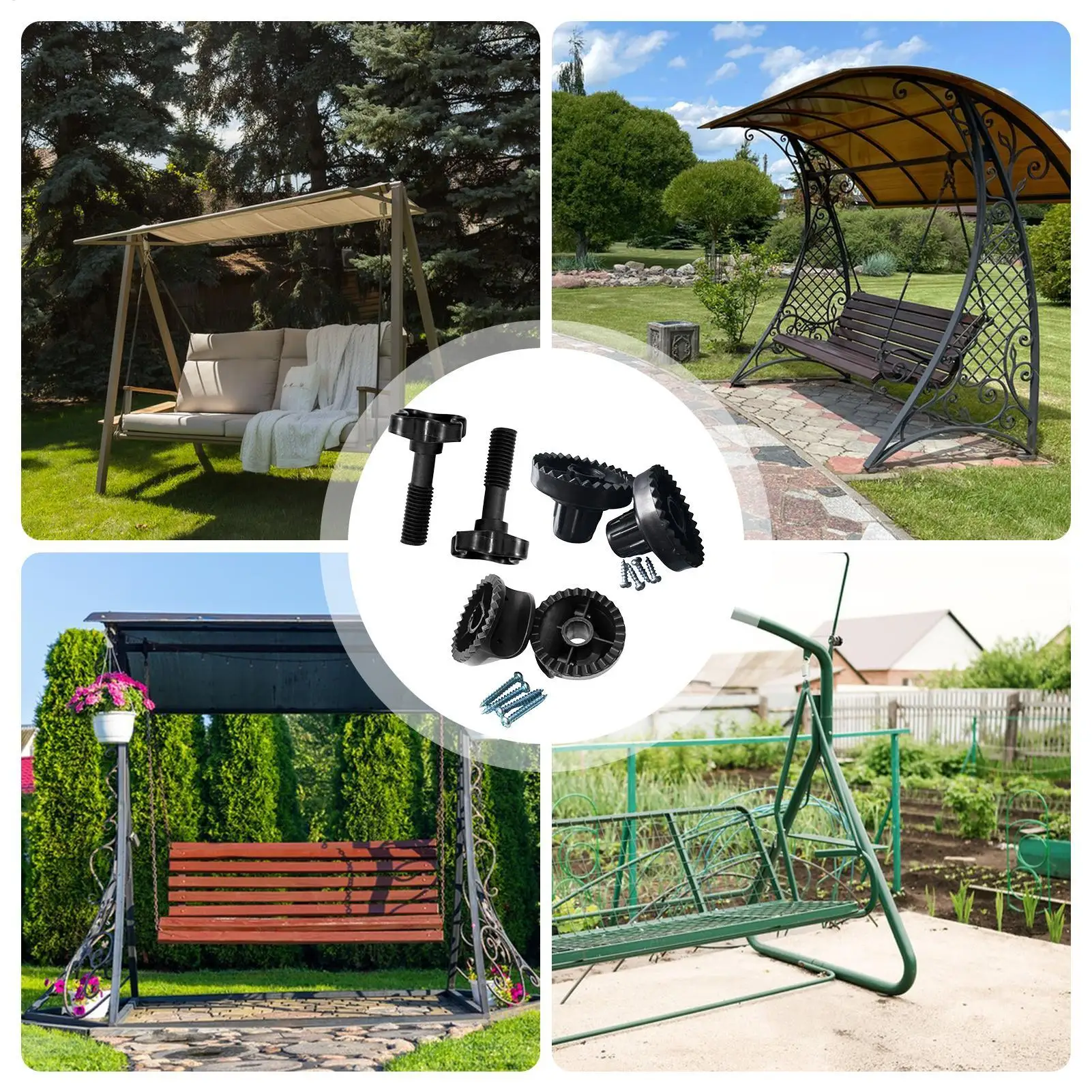 Schaukelgestell-Teilesatz für Garten-Schaukelstühle – Zubehör für Outdoor-Schaukel-Hängesessel – Schaukelgestell-Baugruppe zur Wartung