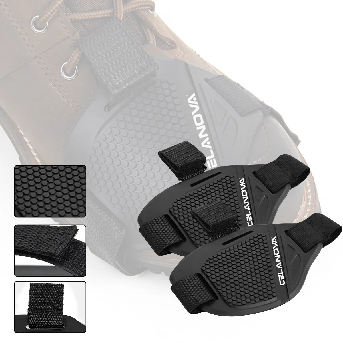 Motorrad-Schuhüberzug Schwarz, Schutzpolster für Schuhe und Stiefel, Motorrad-Schaltknauf-Schutz