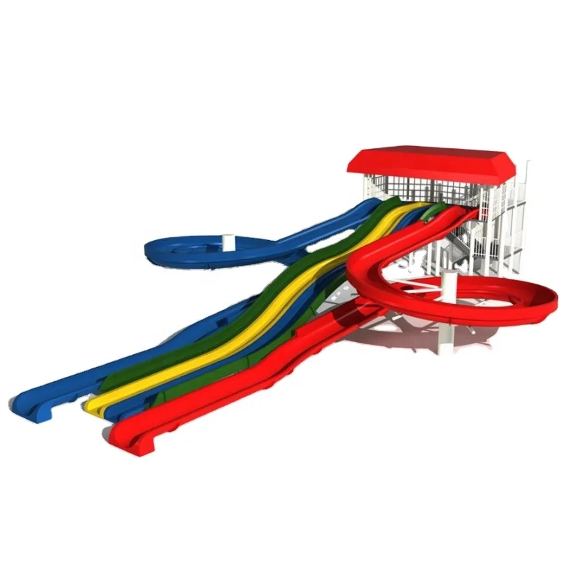 Große Wasserrutsche Schwimmbad Themenpark Outdoor Regenbogen-Wasserrutsche Image
