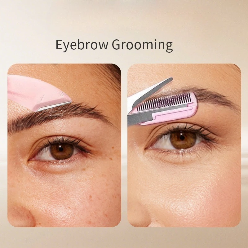 1 Stück Augenbrauentrimmer Make-up-Werkzeug Edelstahl-Augenbrauenschere mit Kamm Haarentfernung Augenbrauen-Formung Make-up-Tool Image