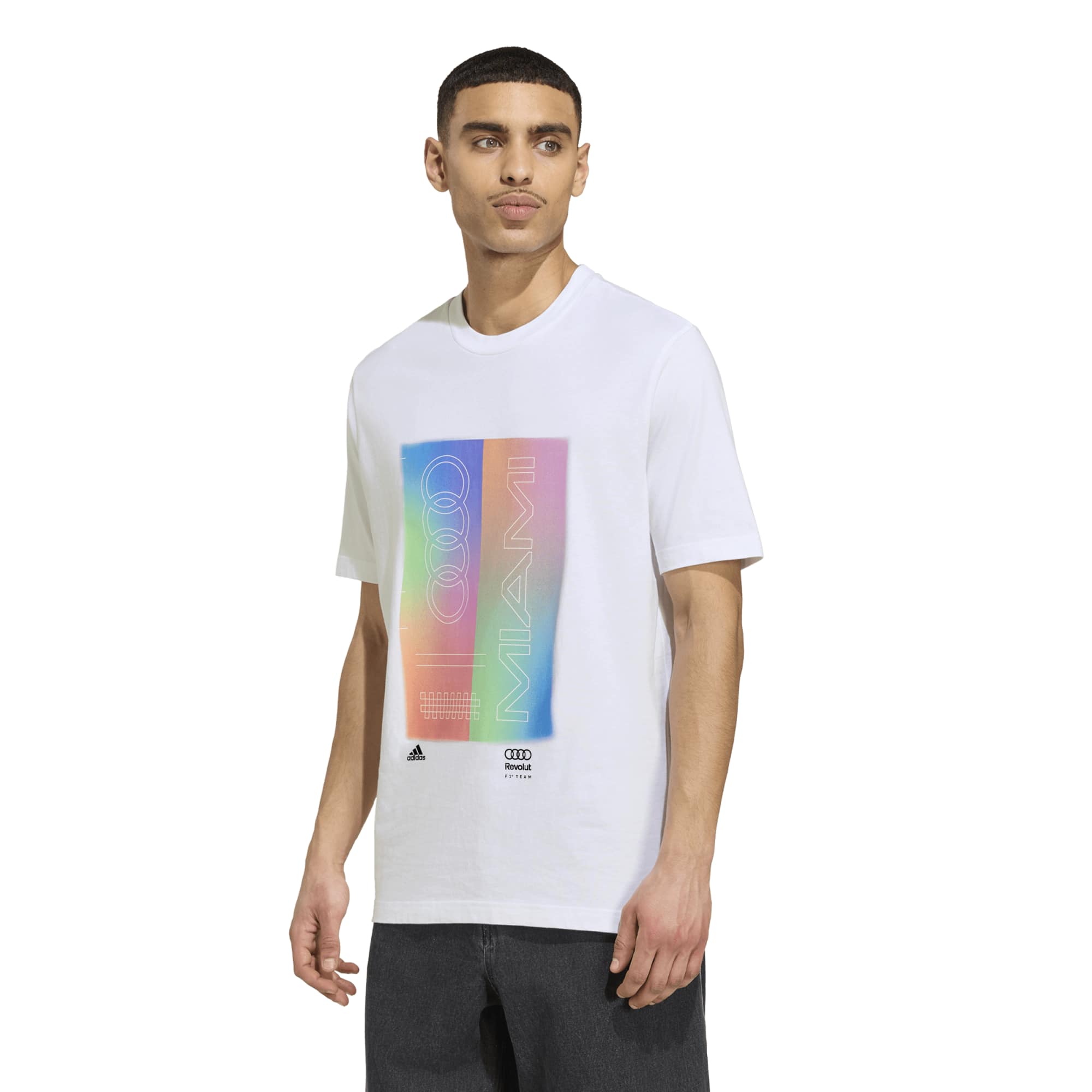 "Revolut Audi F1 Team adidas Special Edition Miami T-Shirt - Weiß" Image