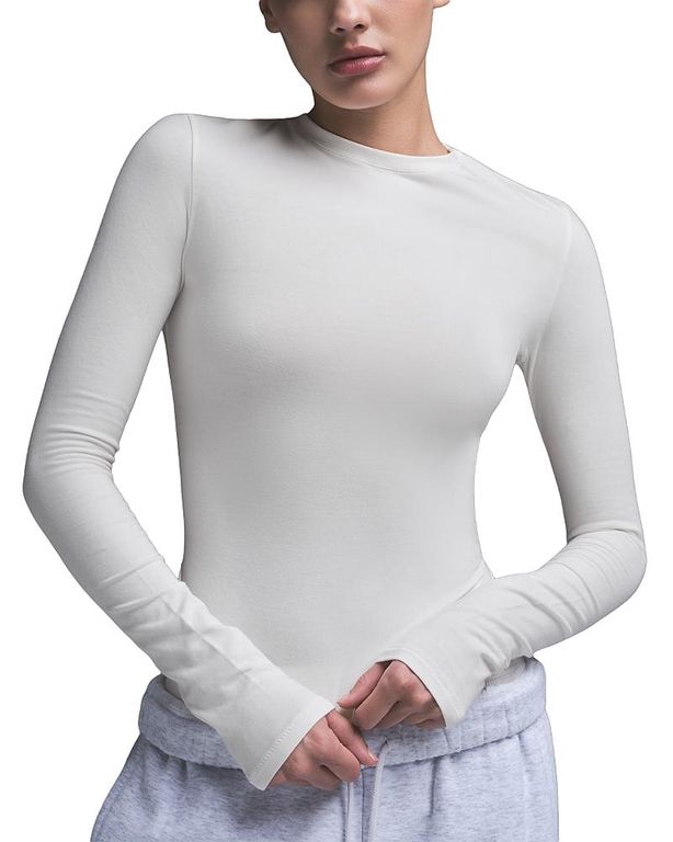 Jersey Long Sleeve Tee - Gray - Skims Tops