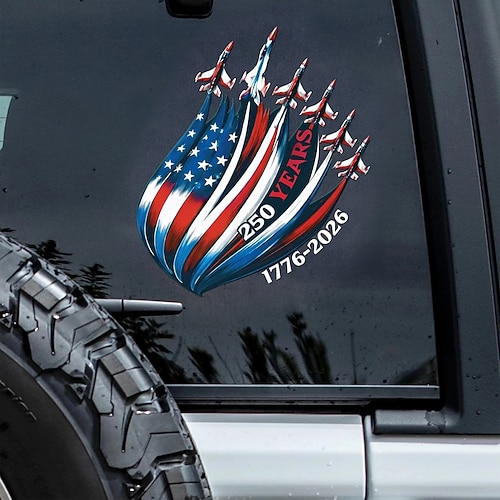 Patriotischer Autoaufkleber zum 250. Jahrestag der USA-Adler, Aufkleber zum 500-jährigen Jubiläum Amerikas (1776–2026), Aufkleber mit der US-Unabhängigkeitsflagge, strapazierfähige Vinylaufkleber für die Autoscheibe Image