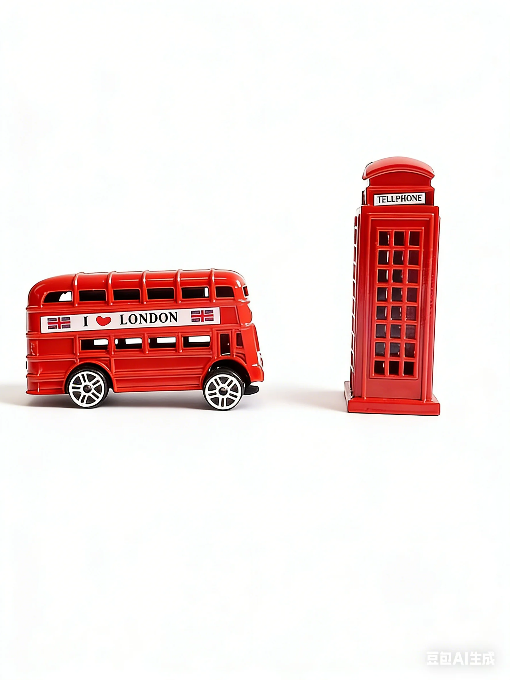 Vintage Metal Telephone Booth Decorations - Red British Style with 
