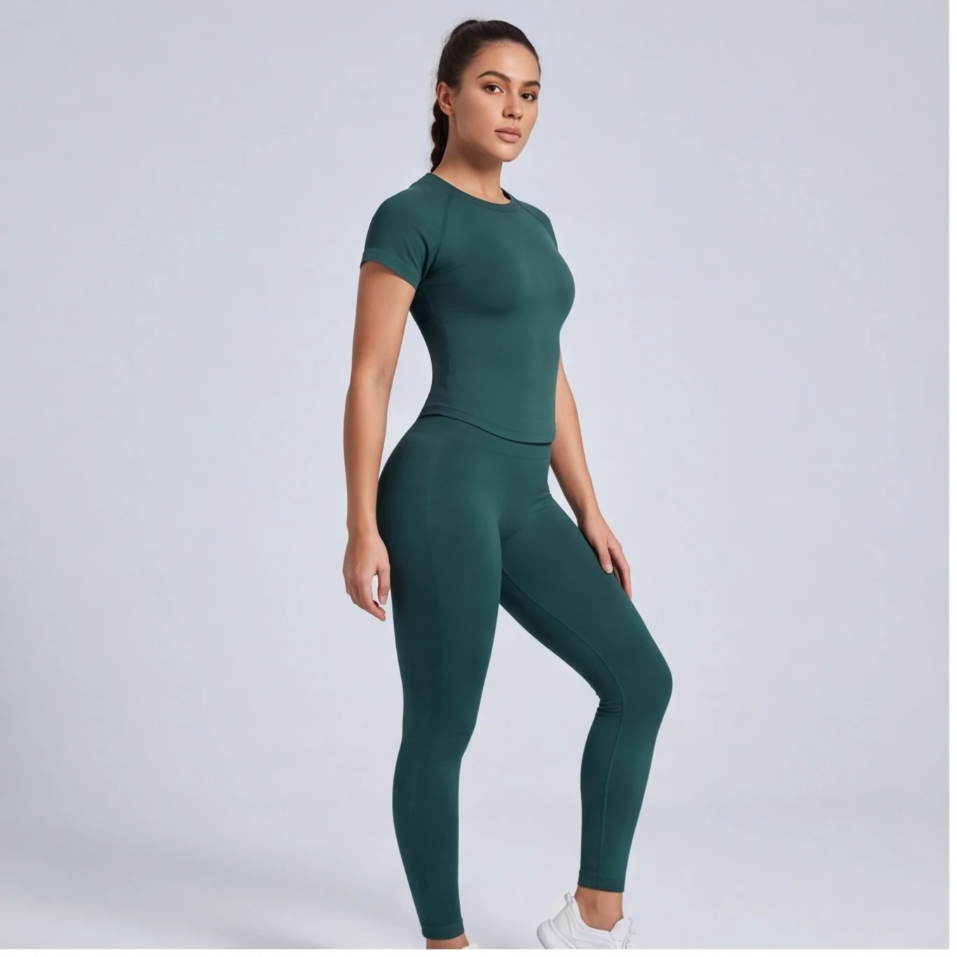 Ensemble haut court de sport et leggings de yoga pour femmes - Vêtements de sport respirants pour la gym, le yoga, la course à pied et les exercices quotidiens