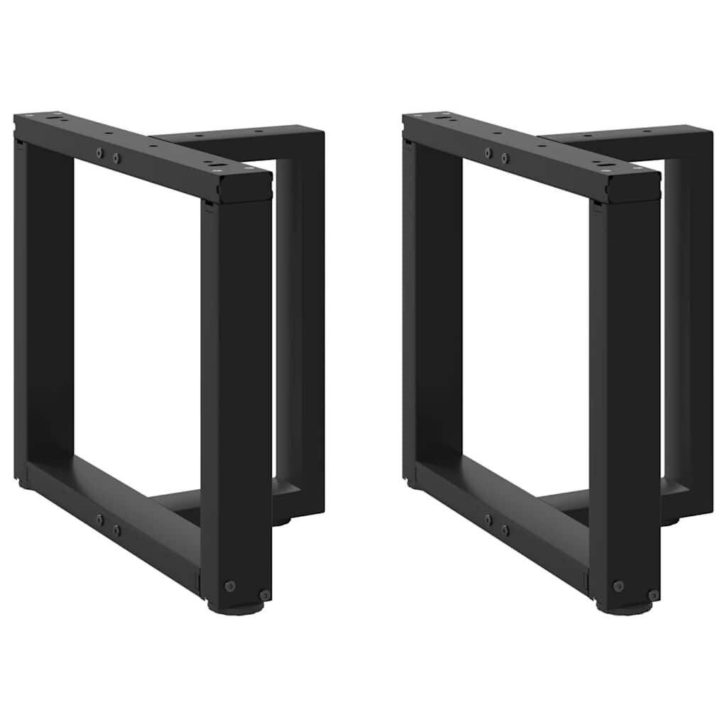 Helloshop26 - Set aus 2 T-förmigen Couchtischbeinen mit verstellbaren Nivellierfüßen 50 x 25 x 43 cm schwarzer Stahl 02_0057298 Image