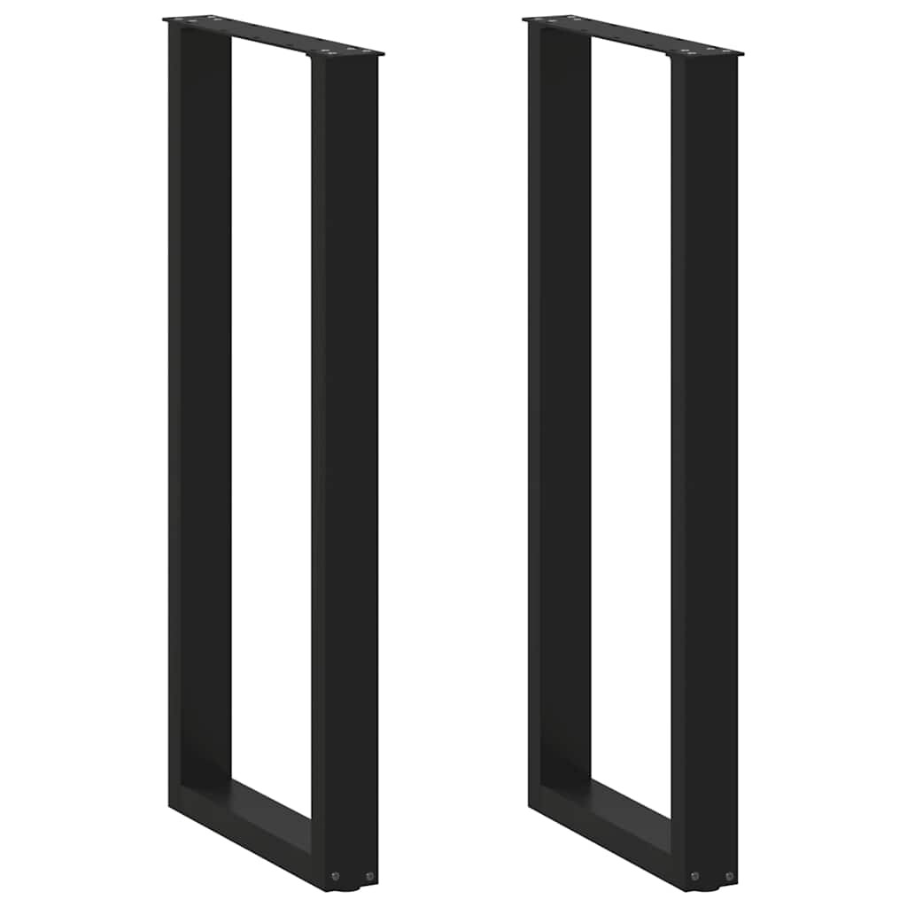 Helloshop26 - Set aus 2 verstellbaren U-förmigen Bartischbeinen 50 x 110 cm modernes Design schwarzer Stahl 02_0057484 Image
