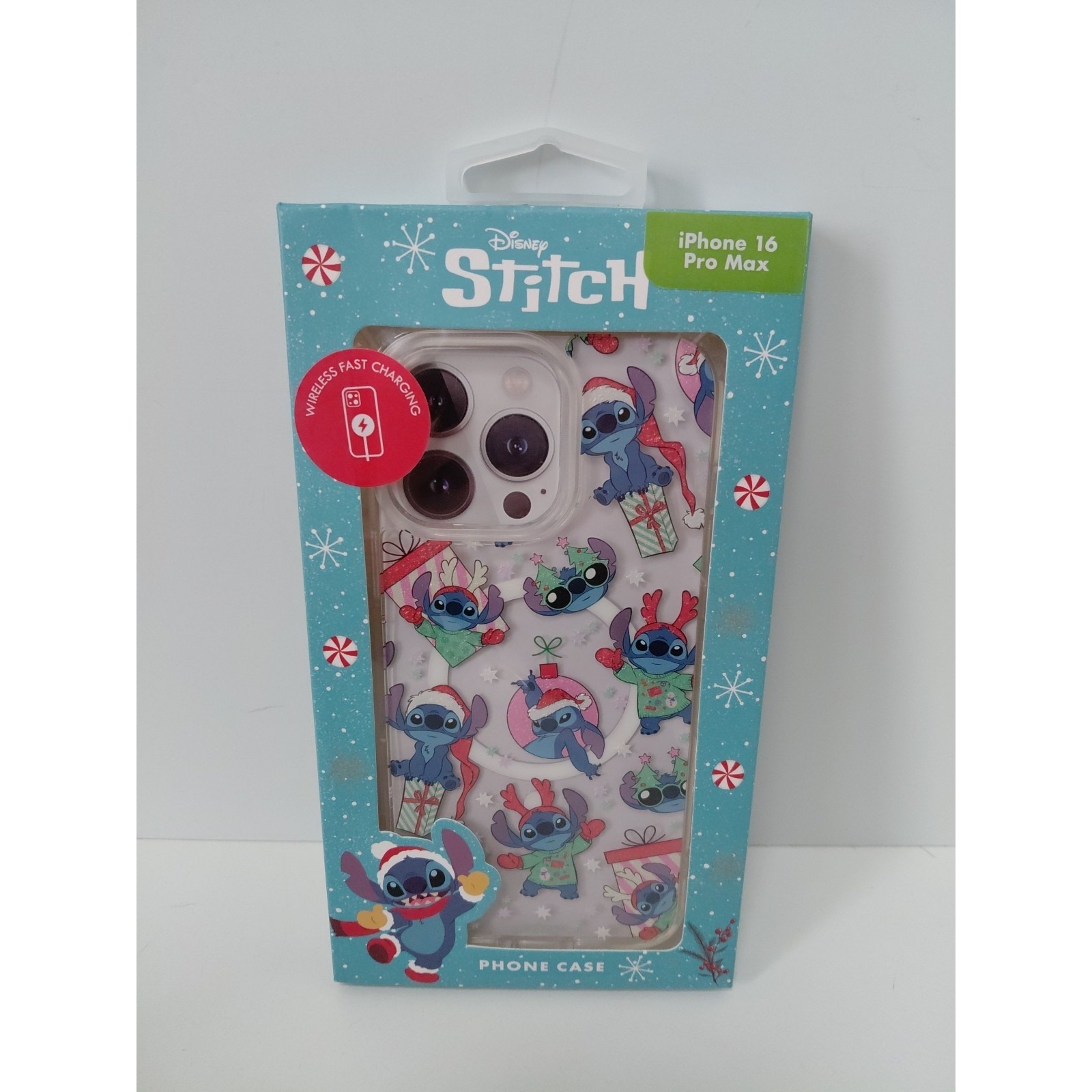 Disney Cell Phones & Accessories | Disney Stitch Iphone 16 Pro Max Phone Case Christmas Red Green Glitter Trees New | Color: Green/Red | Size: Os