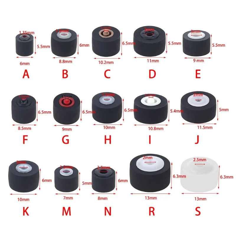 5 Pcs Patrone Radio Roller Band Recorder Druck Kassette Gürtel Pulley Player mit Achse Rad Kassette für Player/auto radio Image